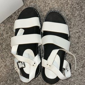 Black and white madden girls, strappy sandals